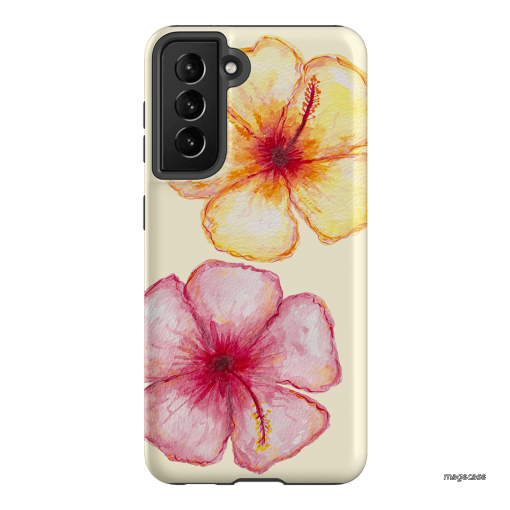 Hibiscus Flower Yellow Printed Phone Cases Samsung Galaxy S21 / Armoured by BG. Studio - The Dairy