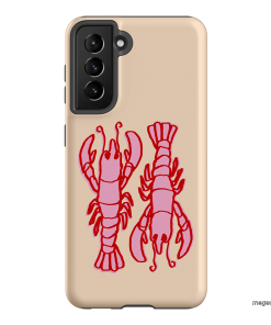 Lobster Love Peach Printed Phone Cases Samsung Galaxy S21 / Armoured by The Dairy - The Dairy