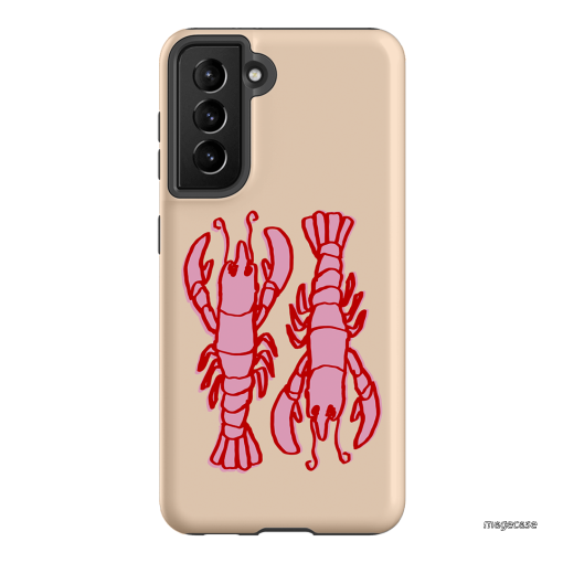 Lobster Love Peach Printed Phone Cases Samsung Galaxy S21 / Armoured by The Dairy - The Dairy