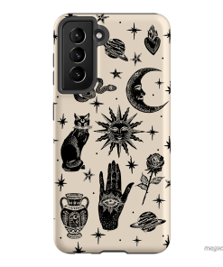 Astro Flash Beige Printed Phone Cases by Veronica Tucker - The Dairy