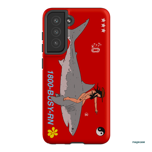 1800-Busy Rn in Red Printed Phone Cases Samsung Galaxy S21 FE / Armoured by Easty Beasty - The Dairy