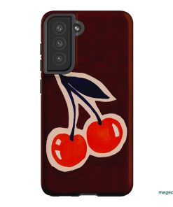 Cherries Printed Phone Cases Samsung Galaxy S21 FE / Armoured by Studio Bon - The Dairy