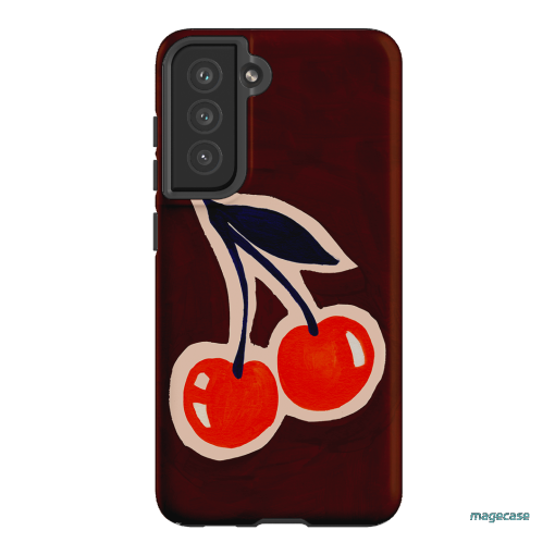 Cherries Printed Phone Cases Samsung Galaxy S21 FE / Armoured by Studio Bon - The Dairy