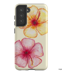 Hibiscus Flower Yellow Printed Phone Cases Samsung Galaxy S21 FE / Armoured by BG. Studio - The Dairy