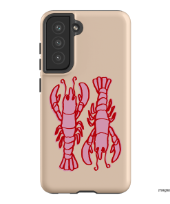 Lobster Love Peach Printed Phone Cases Samsung Galaxy S21 FE / Armoured by The Dairy - The Dairy