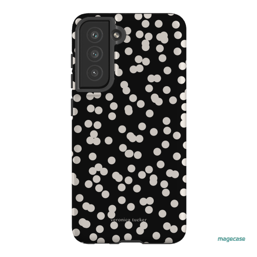 Mini Confetti Noir Printed Phone Cases Samsung Galaxy S21 FE / Armoured by Veronica Tucker - The Dairy