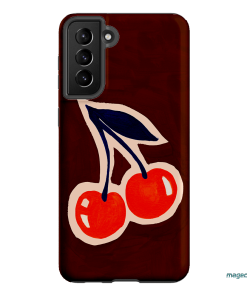 Cherries Printed Phone Cases Samsung Galaxy S21 Plus / Armoured by Studio Bon - The Dairy