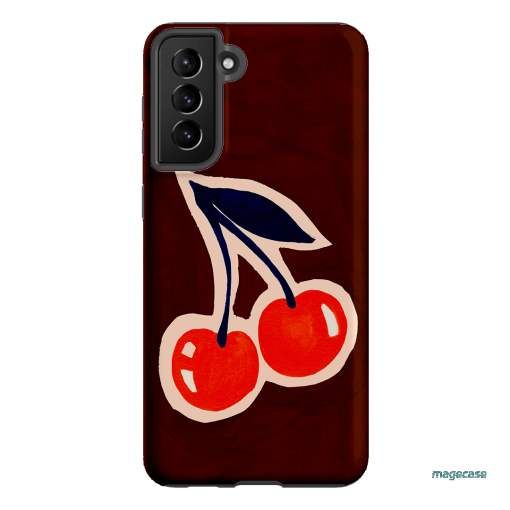 Cherries Printed Phone Cases Samsung Galaxy S21 Plus / Armoured by Studio Bon - The Dairy