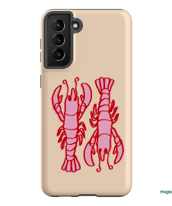 Lobster Love Peach Printed Phone Cases Samsung Galaxy S21 Plus / Armoured by The Dairy - The Dairy