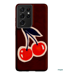 Cherries Printed Phone Cases Samsung Galaxy S21 Ultra / Armoured by Studio Bon - The Dairy