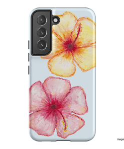 Hibiscus Flower Blue Printed Phone Cases Samsung Galaxy S22 Plus / Armoured by BG. Studio - The Dairy