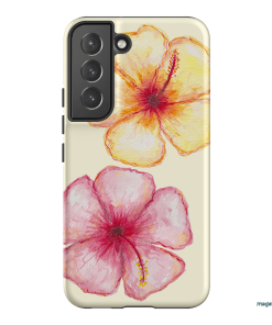 Hibiscus Flower Yellow Printed Phone Cases Samsung Galaxy S22 Plus / Armoured by BG. Studio - The Dairy