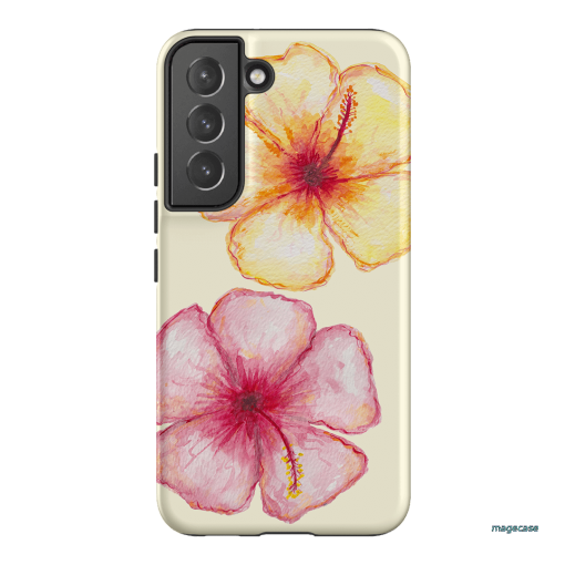 Hibiscus Flower Yellow Printed Phone Cases Samsung Galaxy S22 Plus / Armoured by BG. Studio - The Dairy