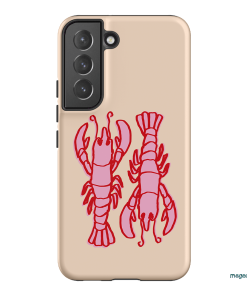 Lobster Love Peach Printed Phone Cases Samsung Galaxy S22 Plus / Armoured by The Dairy - The Dairy