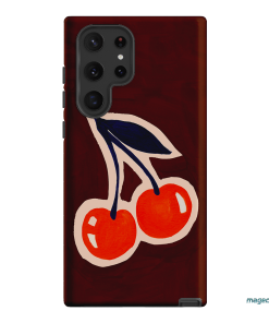 Cherries Printed Phone Cases Samsung Galaxy S22 Ultra / Armoured by Studio Bon - The Dairy