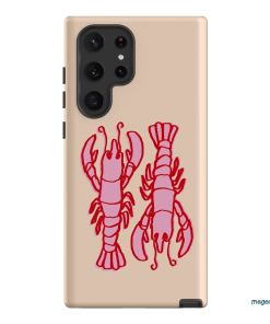 Lobster Love Peach Printed Phone Cases Samsung Galaxy S22 Ultra / Armoured by The Dairy - The Dairy