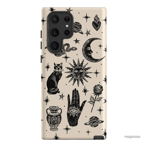 Astro Flash Beige Printed Phone Cases Samsung Galaxy S22 Ultra / Armoured by Veronica Tucker - The Dairy