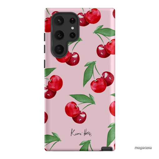 Cherry Rose Printed Phone Cases Samsung Galaxy S22 Ultra / Armoured by Kerrie Hess - The Dairy