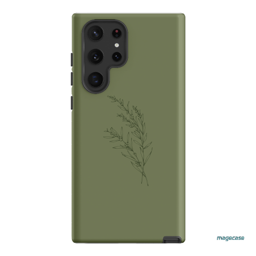 Khaki Wattle Printed Phone Cases Samsung Galaxy S22 Ultra / Armoured by Typoflora - The Dairy