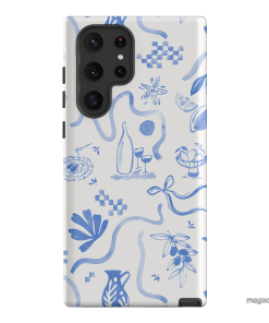 Mediterranean Wave Printed Phone Cases Samsung Galaxy S22 Ultra / Armoured by Charlie Taylor - The Dairy