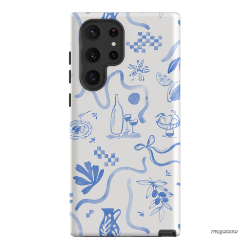Mediterranean Wave Printed Phone Cases Samsung Galaxy S22 Ultra / Armoured by Charlie Taylor - The Dairy