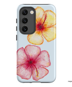 Hibiscus Flower Blue Printed Phone Cases Samsung Galaxy S23 / Armoured by BG. Studio - The Dairy