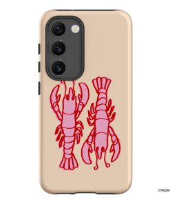 Lobster Love Peach Printed Phone Cases Samsung Galaxy S23 / Armoured by The Dairy - The Dairy