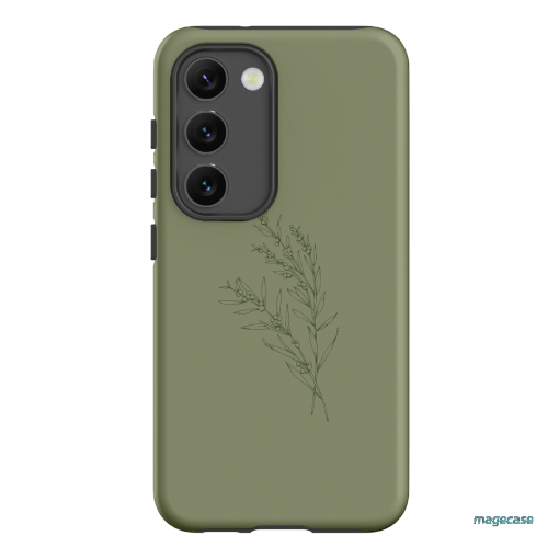 Khaki Wattle Printed Phone Cases Samsung Galaxy S23 / Armoured by Typoflora - The Dairy