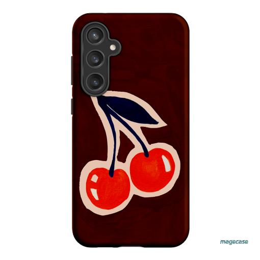 Cherries Printed Phone Cases Samsung Galaxy S23 FE / Armoured by Studio Bon - The Dairy