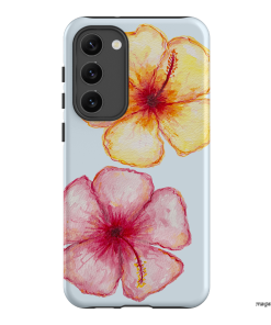 Hibiscus Flower Blue Printed Phone Cases Samsung Galaxy S23 Plus / Armoured by BG. Studio - The Dairy
