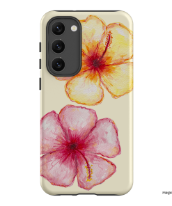 Hibiscus Flower Yellow Printed Phone Cases Samsung Galaxy S23 Plus / Armoured by BG. Studio - The Dairy
