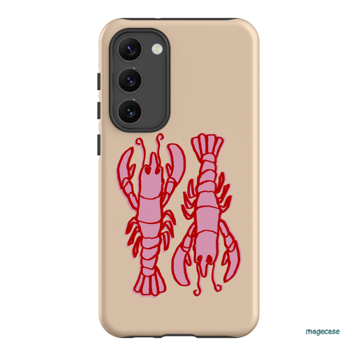 Lobster Love Peach Printed Phone Cases Samsung Galaxy S23 Plus / Armoured by The Dairy - The Dairy