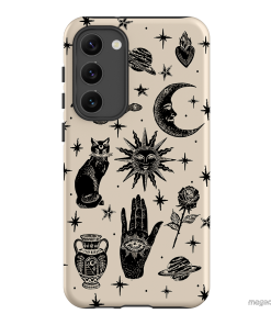 Astro Flash Beige Printed Phone Cases Samsung Galaxy S23 Plus / Armoured by Veronica Tucker - The Dairy