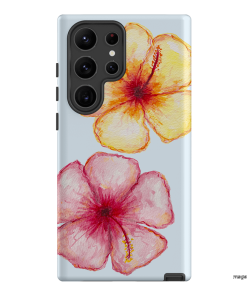 Hibiscus Flower Blue Printed Phone Cases Samsung Galaxy S23 Ultra / Armoured by BG. Studio - The Dairy