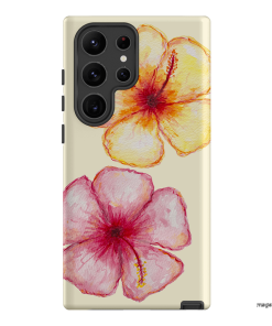 Hibiscus Flower Yellow Printed Phone Cases Samsung Galaxy S23 Ultra / Armoured by BG. Studio - The Dairy