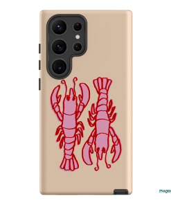 Lobster Love Peach Printed Phone Cases Samsung Galaxy S23 Ultra / Armoured by The Dairy - The Dairy