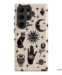 Astro Flash Beige Printed Phone Cases Samsung Galaxy S23 Ultra / Armoured by Veronica Tucker - The Dairy
