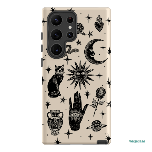 Astro Flash Beige Printed Phone Cases Samsung Galaxy S23 Ultra / Armoured by Veronica Tucker - The Dairy