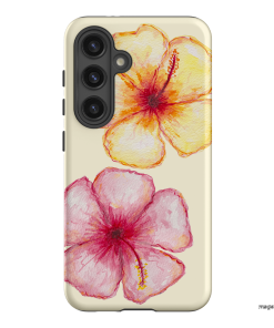 Hibiscus Flower Yellow Printed Phone Cases Samsung Galaxy S24 / Armoured by BG. Studio - The Dairy