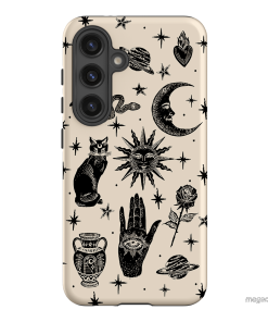 Astro Flash Beige Printed Phone Cases Samsung Galaxy S24 / Armoured by Veronica Tucker - The Dairy