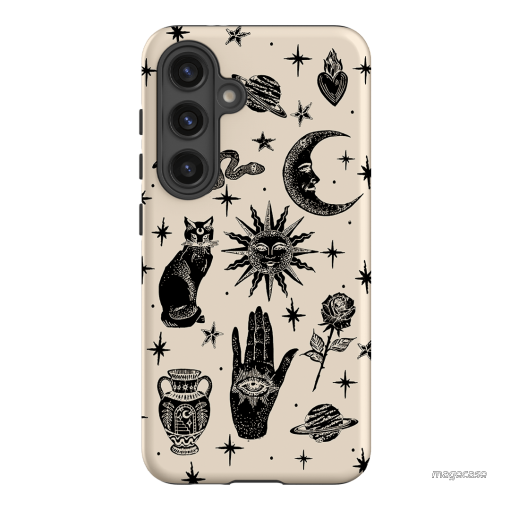Astro Flash Beige Printed Phone Cases Samsung Galaxy S24 / Armoured by Veronica Tucker - The Dairy