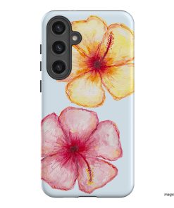 Hibiscus Flower Blue Printed Phone Cases Samsung Galaxy S24 Plus / Armoured by BG. Studio - The Dairy