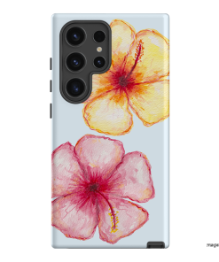 Hibiscus Flower Blue Printed Phone Cases Samsung Galaxy S24 Ultra / Armoured by BG. Studio - The Dairy