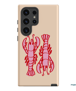 Lobster Love Peach Printed Phone Cases Samsung Galaxy S24 Ultra / Armoured by The Dairy - The Dairy