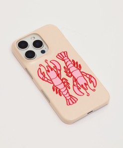 Lobster Love Peach Printed Phone Cases by The Dairy - The Dairy