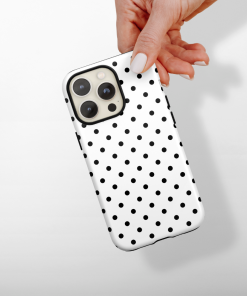 Tough Phone Case - White Polka Dot