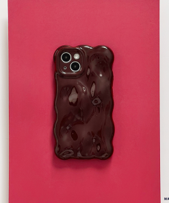 3D Bubble Phone Case - Burgundy