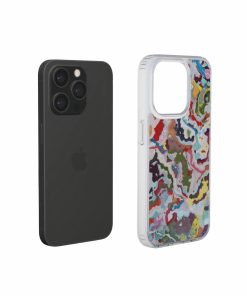 Clear phone  case extend view; Bold Sprinkles 1 pattern, artistic, abstract marble pattern. Mix color combination. 