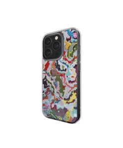 Clear phone  case side view; Bold Sprinkles 1 pattern, artistic, abstract marble pattern. Mix color combination.