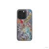 Clear phone case front view; Bold Sprinkles 2 pattern, artistic, abstract marble pattern. Mix color combination. Bold expressive aesthetic design. Colorful and interior fit. Elegant.